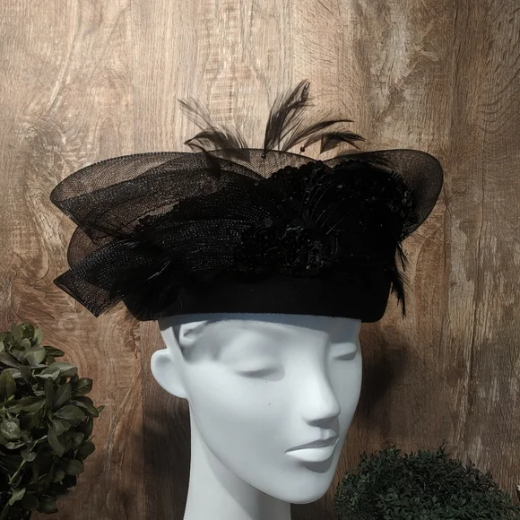 Accessories | Womens Vtg 10 Wool Made In Usa Black Hat  display picture 3
